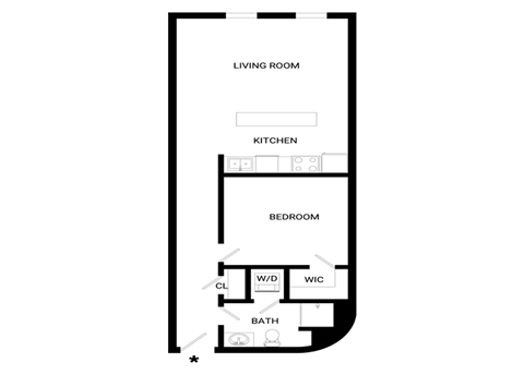 Eternal Floor Plan | 645 Sq. Ft. at Mayton Transfer Lofts, Petersburg